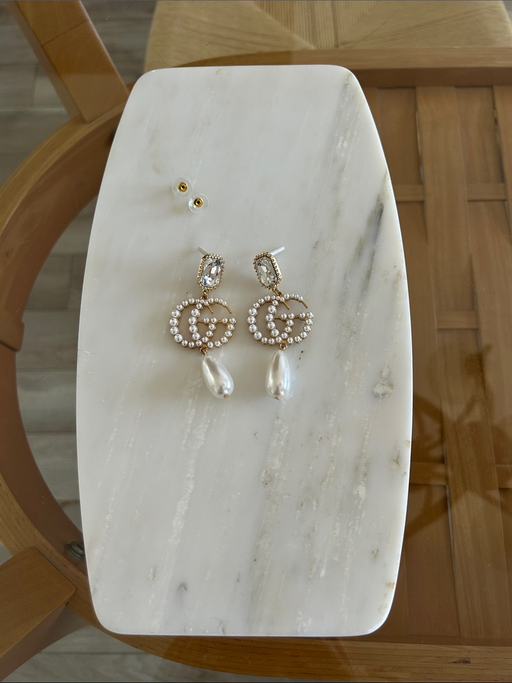 New Pearl and Gold Drop Earrings